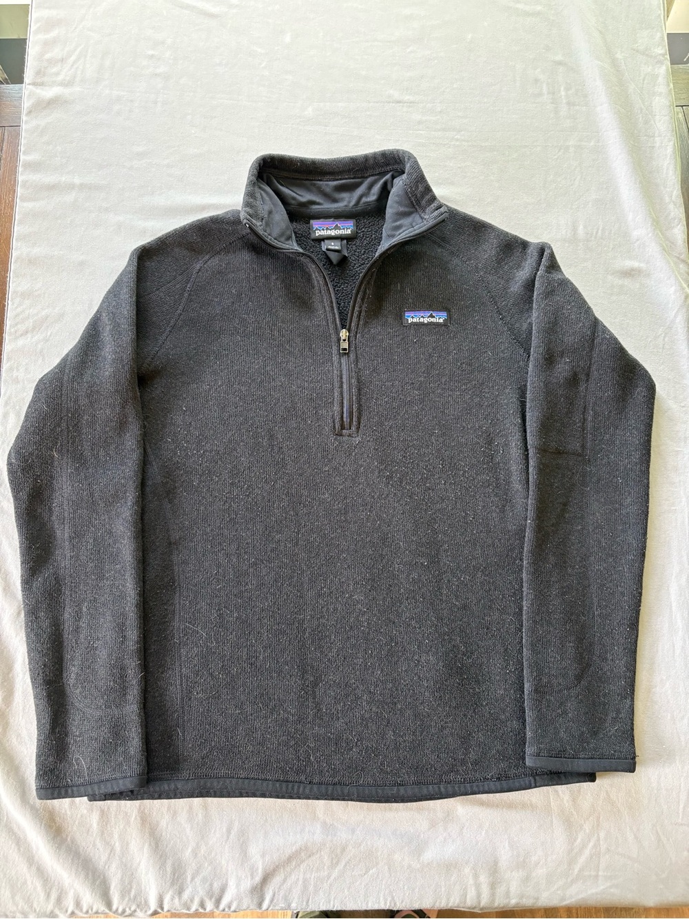 Patagonia Black Quarter-Zip Pullover with Multicolor Logo